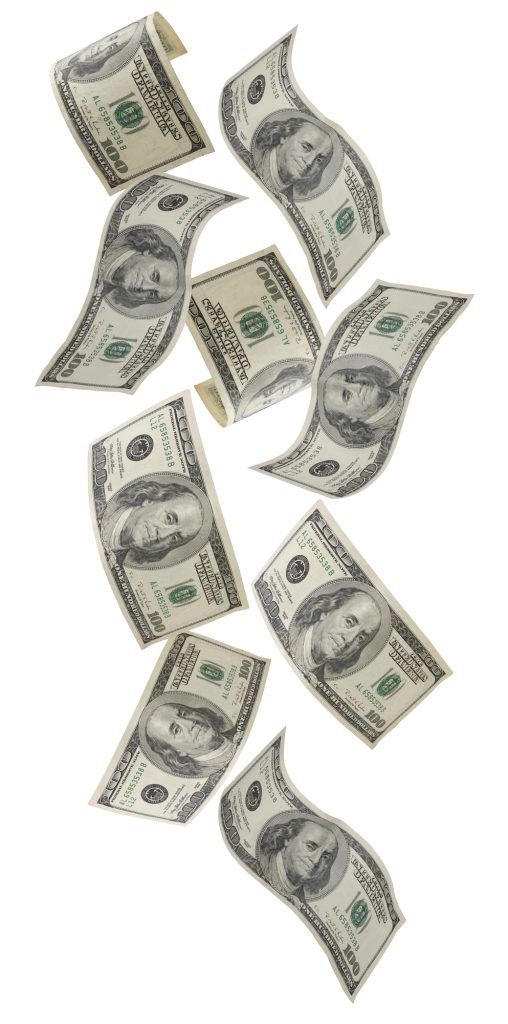 money falling, losing money